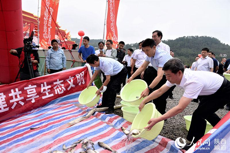 洞河水庫舉行了漁業(yè)增殖放流活動，共投放花白鰱等濾食性魚苗10萬余尾。