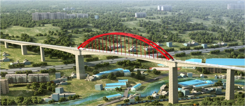 橋梁建成效果圖。