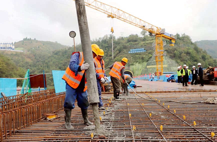 西康高鐵付家河大橋建設(shè)現(xiàn)場。張震鑫 攝4