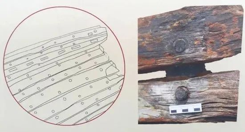 “絲路一號”古船榫卯結構細節(jié)。陜西省文物局供圖