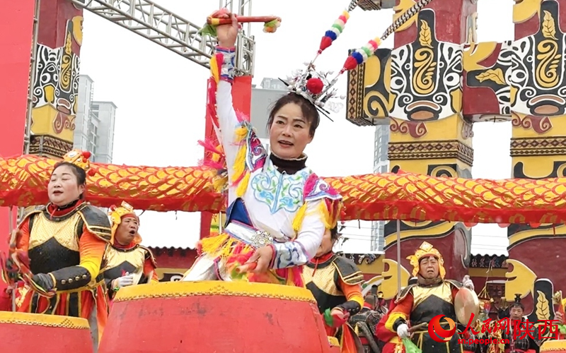 富平老鼓。人民網(wǎng)記者 白鴿攝