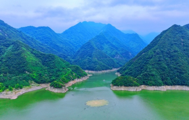 位于周至縣的黑河金盆水庫（航拍圖）。劉正良攝