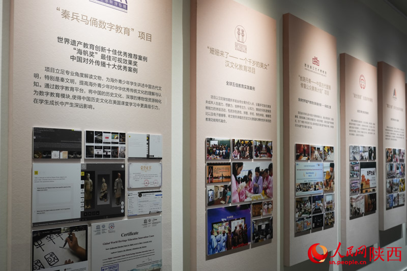 陜西省博物館社會教育的實踐與探索展覽的展陳現(xiàn)場。人民網(wǎng)記者 李志強攝