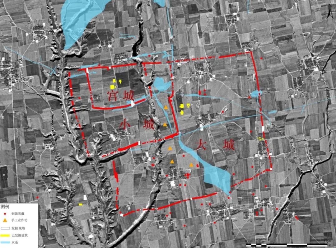 周原遺址三座城垣。陜西省考古研究院供圖