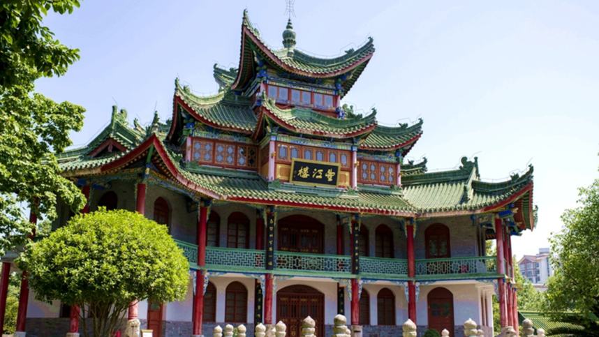 陜西省漢中市博物館古漢臺(tái)館區(qū)望江樓。人民網(wǎng)記者 翁奇羽攝