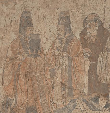出土于唐章懷太子墓的《客使圖》（局部）。陜西歷史博物館供圖