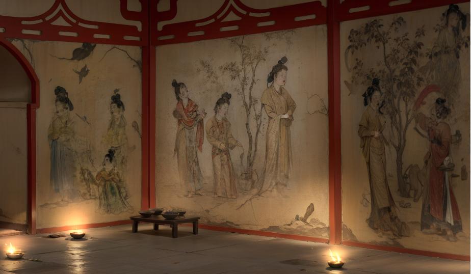 《壁畫那邊是唐朝》中的唐章懷太子墓場(chǎng)景。陜西歷史博物館供圖